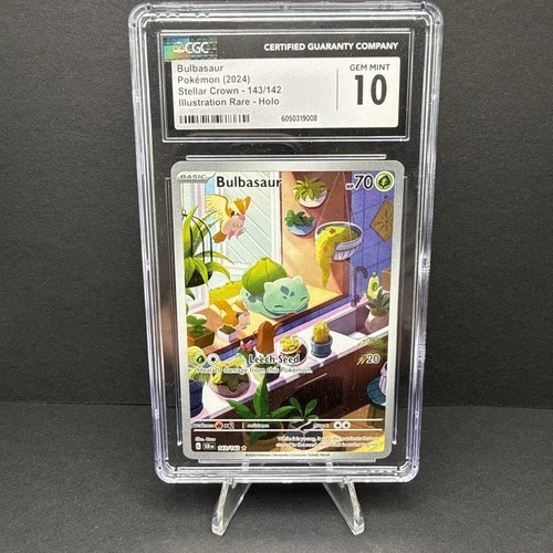 Bulbasaur 143/142 Sv07: Stellar Crown Illustration Rare Holo CGC 10 Pokémon TCG