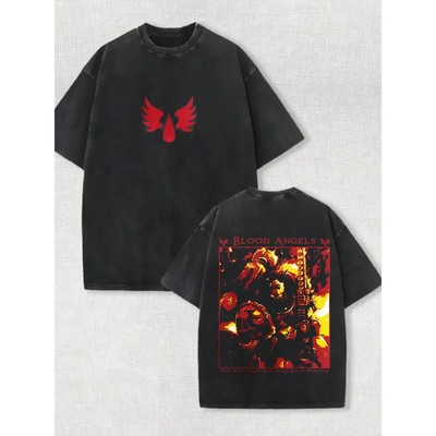 Unisex Warhammer 40k Graphic T Shirt Soft Cotton Oversized Acid Wash Streetwear