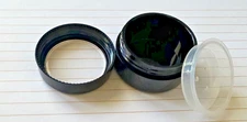 Bulk of Black 10 ml Plastic Powder Jars w/ Sifters and Black Trim Clear Lids