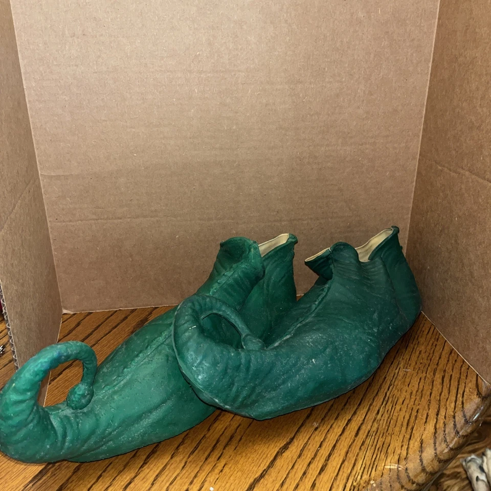 Green Elf Fairy Jester Rubber Costume Shoes - Image 2 of 4