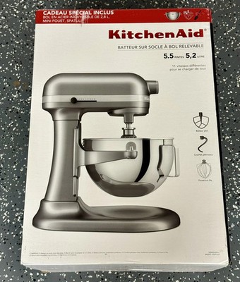 KitchenAid 5.5QT Bowl-Lift Stand Mixer Contour Silver KSM55 11 Speeds 500W