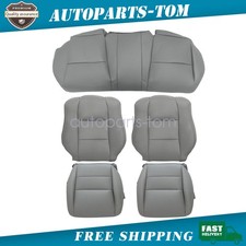 Front Bottom Back Rear Bench Leather Seat Cover For 2004-2008 Acura Tl Gray