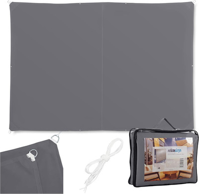 Relaxdays Sonnensegel, 2X3 M, Polyester, Wasserdicht, Segeltuch Mit Ösen, Spanns