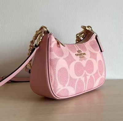 Coach Teri Shoulder Bag Signature Canvas CAL51 Powder Pink outlet