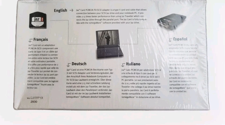 SEALED Iomega PCMCIA to Fast SCSI II Adapter Jaz Card & Cable | VINTAGE NEW - Image 2 of 4