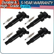 4pcs Ignition Coil and Iridium Spark Plug Kit For 2012-2019 Kia Rio 1.6L UF652