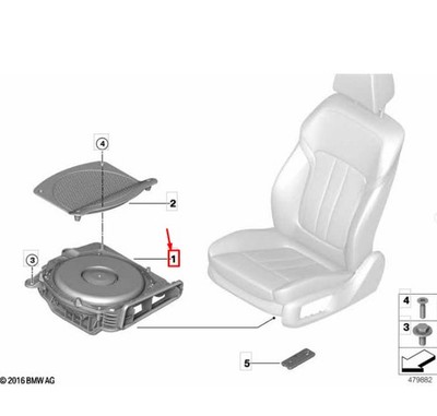 BMW 5 G60 Linker Sitz Zentralbass 65135A5AF83 NEUES ECHTES