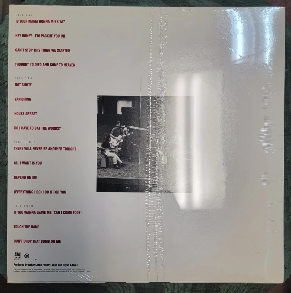 BRYAN ADAMS Waking Up The Neighbours 1991 CRC SEALED Copy LP - Image 2 of 2