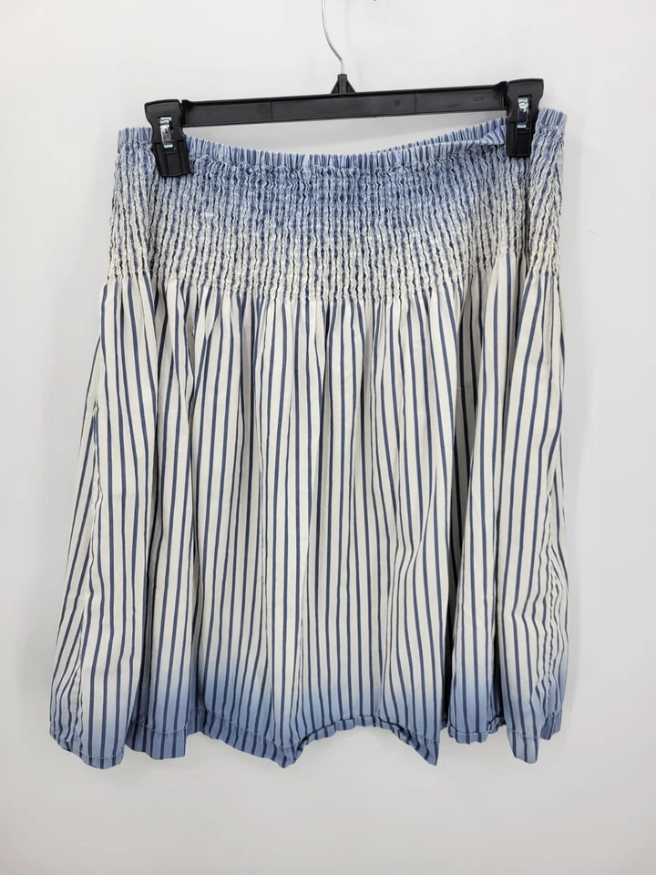 Tommy Hilfiger Falda Mujer 2 Azul Blanco Rayas Ombre Cintura Calada Y2K Años 90 Boho Foto 2 de 4