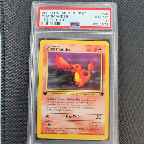 Charmander - 50/82 1st Edition Team Rocket Pokemon Card PSA 10 Gem MINT