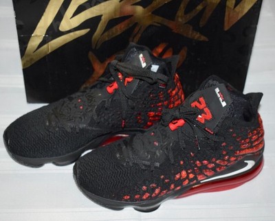 Mens Nike Lebron XVII Size 11 Infrared Black University Red BQ3177-006 ~CCF2#94