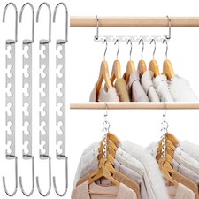 Space Saving Hangers For Clothes 6 Pack Heavy Duty Hanger Organizer  30 Lbs Cap