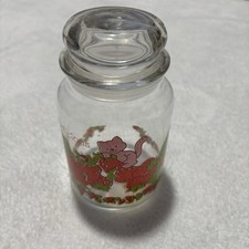 Vintage Strawberry Shortcake Custard the Cat Canister Jar w/ Lid 7" tall