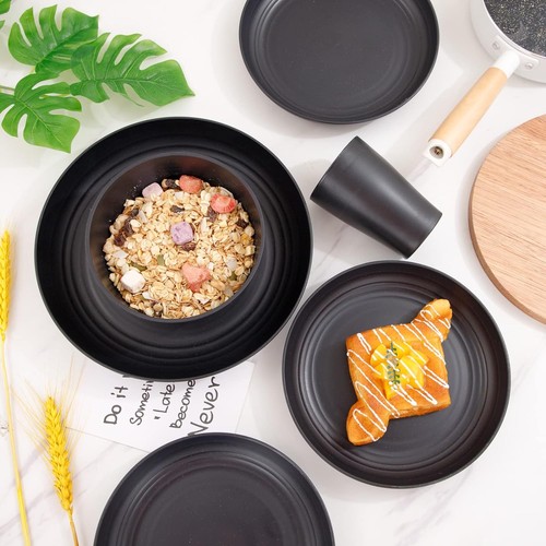 Wheat Straw Dinnerware Sets,Plates and Bowls Set, Dish Sets for 8, Unbreakable P - Picture 9 of 11