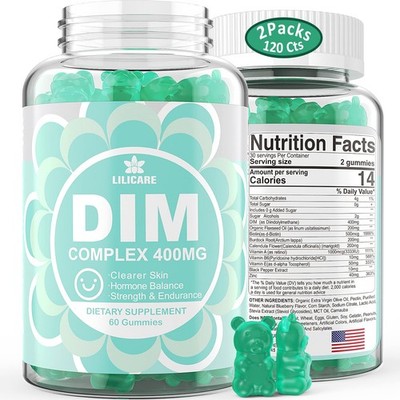 DIM Supplement Women 400mg, Estrogen Supplement for Women, Sugar Free DIM Gum...