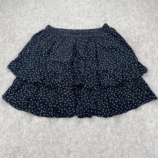 Abercrombie  Fitch Skirt Womens Small Blue Polka Dot Tiered Ruffle Mini Lined
