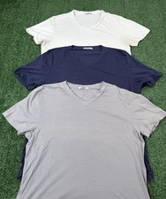 Lot Of 3 Buck Mason Shirt Solid V-Neck Slub Cotton Jersey Tee Made USA M READ