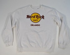 Hard Rock Cafe Orlando Florida White Pullover Sweatshirt Medium Sweater