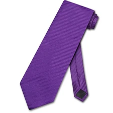 Vesuvio Napoli NeckTie PURPLE Striped Vertical Stripes Design Mens Neck Tie