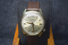 Vintage 1973 Bulova Accutron "Telephone Watch" Mens Tuning Fork Gold Plated 34mm