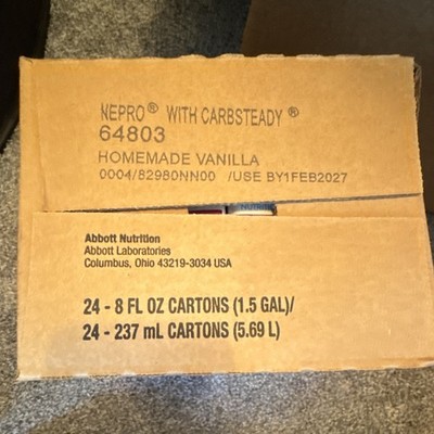 Abbott Nutrition Nepro with CarbSteady Homemade Vanilla Liquid Shake 24x 8 fl oz