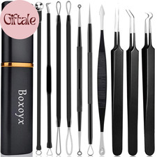 Pimple Popper Tool Kit - 10 Pcs Blackhead Remover Comedone Extractor Kit with B