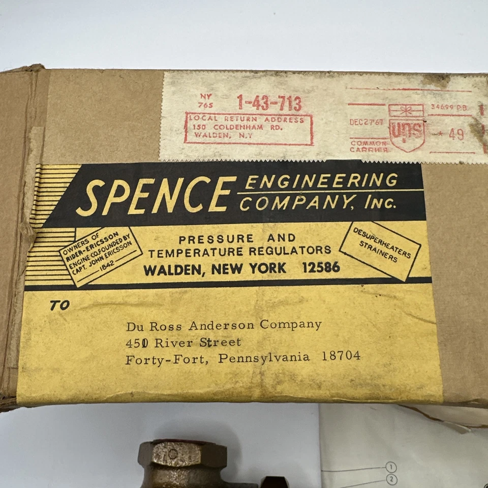Vintage 1960s Brass Spence D40 Industrial Water Pressure Reducing Valve - Image 2 of 4