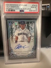 2024 bowman sterling colt emerson black lava auto /10 PSA 10