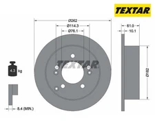 2pcs Brake Disc PRO TEXTAR 92156803 for Hyundai Sonata V