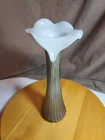 VTG Fenton Glass Jack in the Pulpit Vase 10.5in Tall Smokey Gray And Ribbed