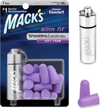 Mack  s Slim Fit Soft Foam Shooting Earplugs, 7 Pair with Travel Case   Small Ear