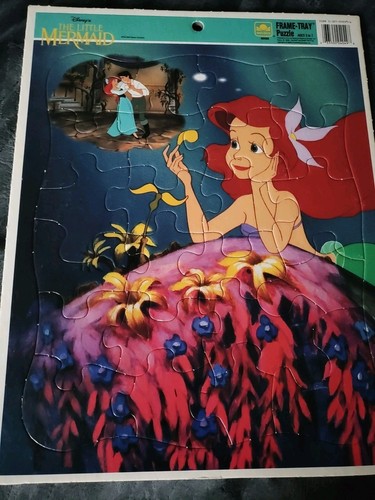 Disney Vintage Golden Frame Tablett Die kleine Meerjungfrau Puzzle, Original
