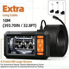 New Endoscope Camera with Light,Borescope Cameras with 4.3" IPS 1920P,10M