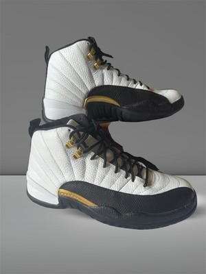 Air Jordan 12 Retro White/metallic Gold-Black Blanc/ Noir Size 10