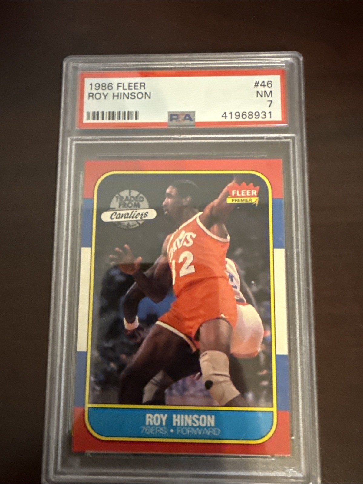 1986 Fleer #46 Roy Hinson 76ers PSA 7