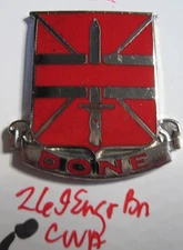 Army crest DUI DI CB clutchback  269th ENGINEER BATTALION   engr bn CWA Aresta