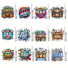 12pcs Best Dad Ever UV DTF Self-Adhesive Transfer Paper Transfer for Glass Cup