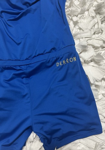 Beyoncé ‘s Dereon Women's One Sleeve Royal Blue Short Romper Size Large - Picture 4 of 11