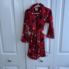 Marvel Spiderman Plush Fire Resistant Robe With Belt Kids Size 4T Loungewear