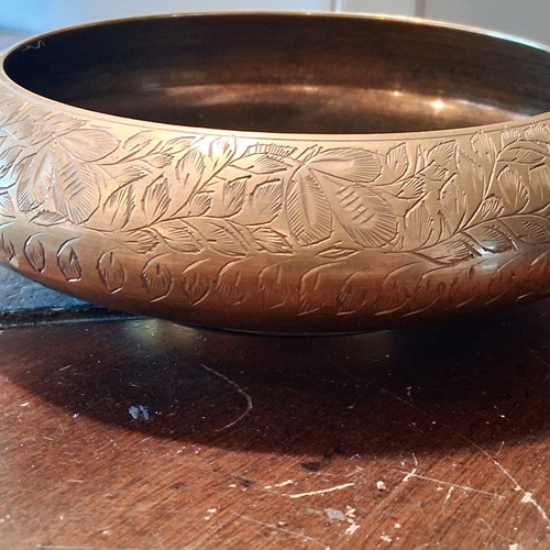 Indische Messing Deko Schale Blumengravur braun 7 cm Durchmesser - Bild 5 von 9