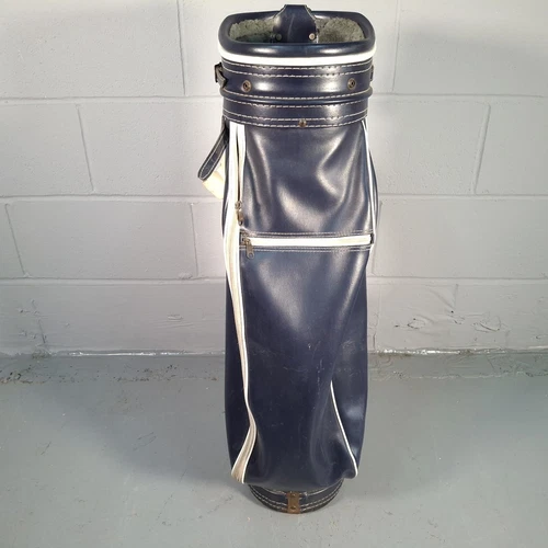 80s Vintage Design Regal Golf Bag Leather Cart Bag Retro Prop - Picture 5 of 6