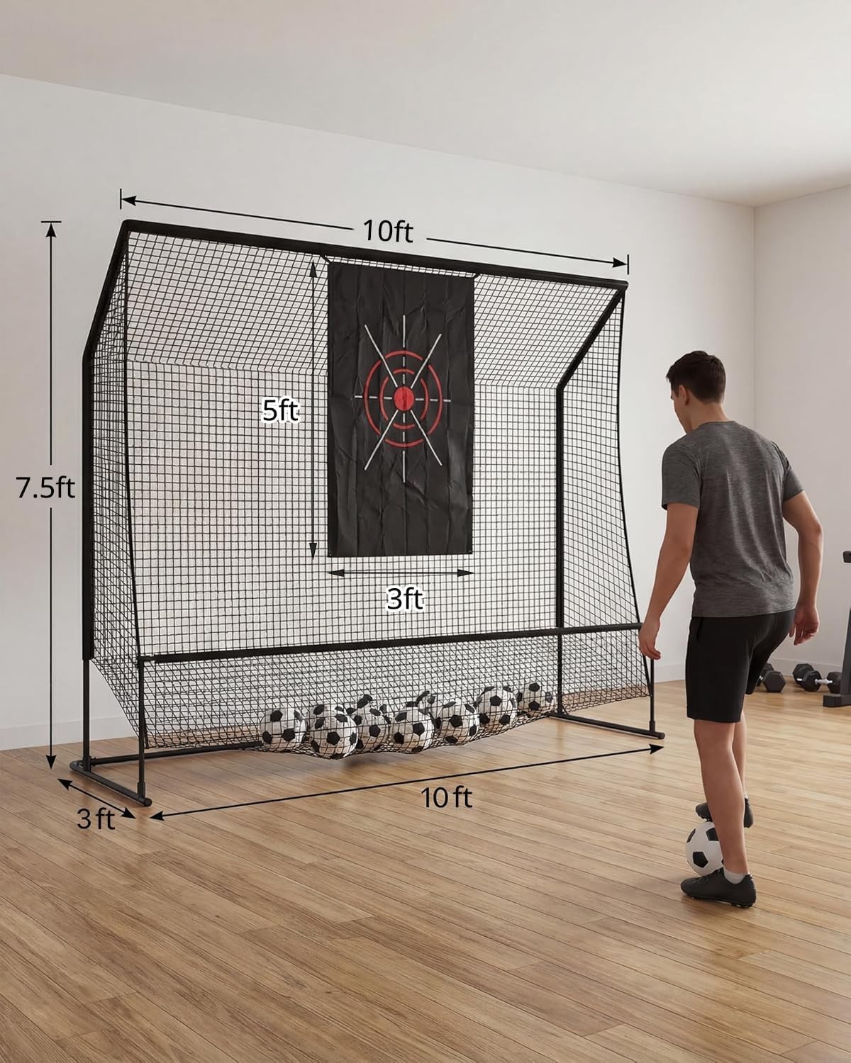 Backyard Golf Hitting Net 10x7.5FT,Indoor/Outdoor Practice Net with Target Cloth