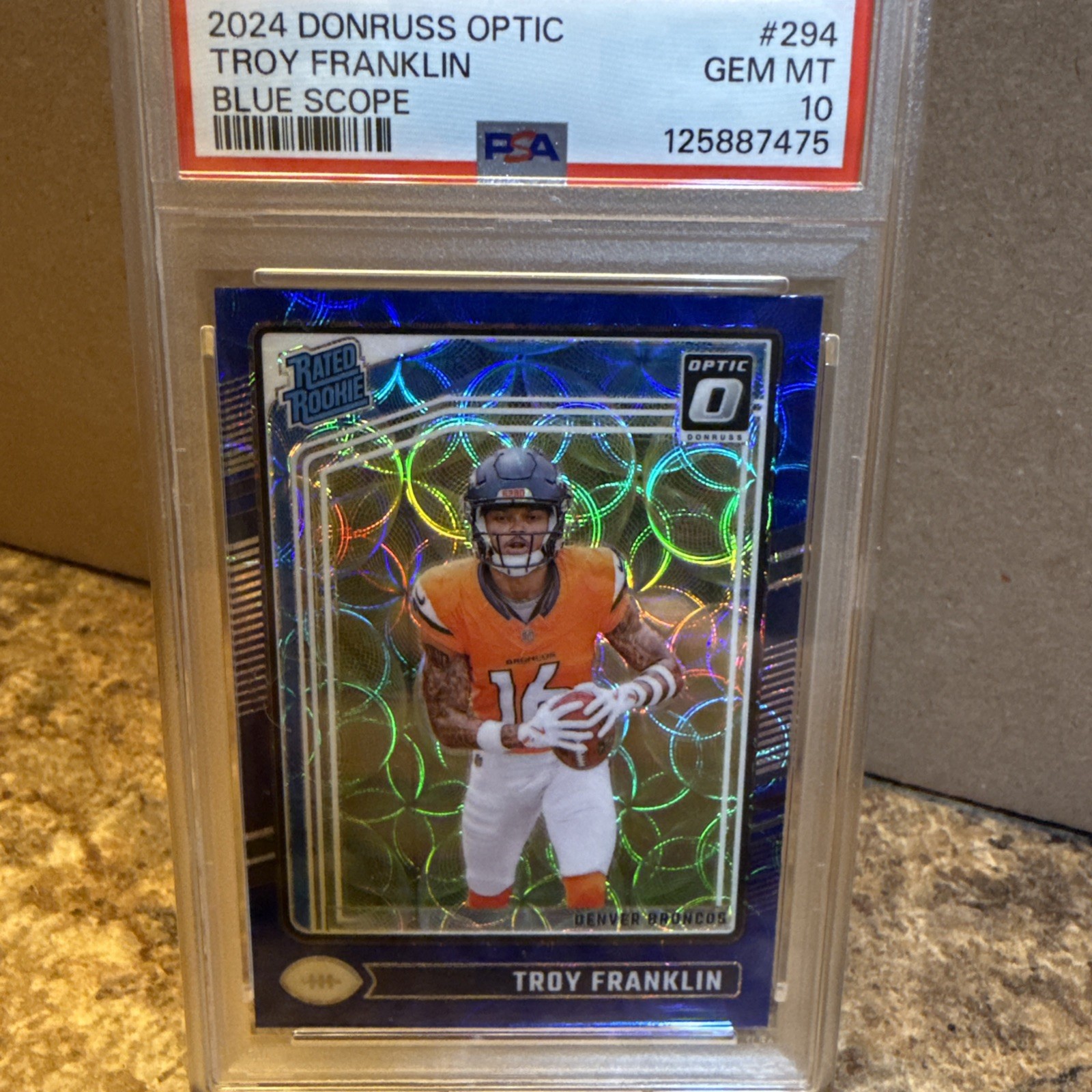 2024 Panini Donruss Optic - Rated Rookie Troy Franklin #294 Blue Scope Prizm  
