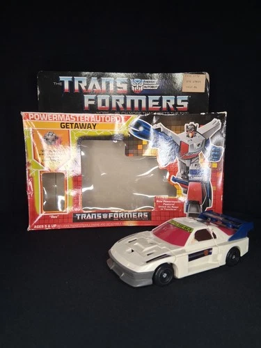 Transformers G1 Getaway Action Figure 1987 Powermaster MINT With Nice Box