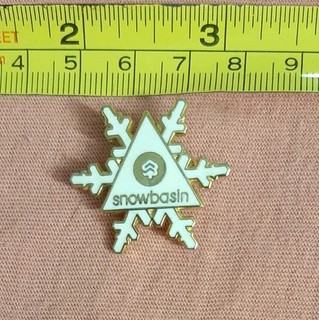 Vintage Snowbasin Snowflake Utah Ski Resort Skiing Hat Jacket Lapel Pin