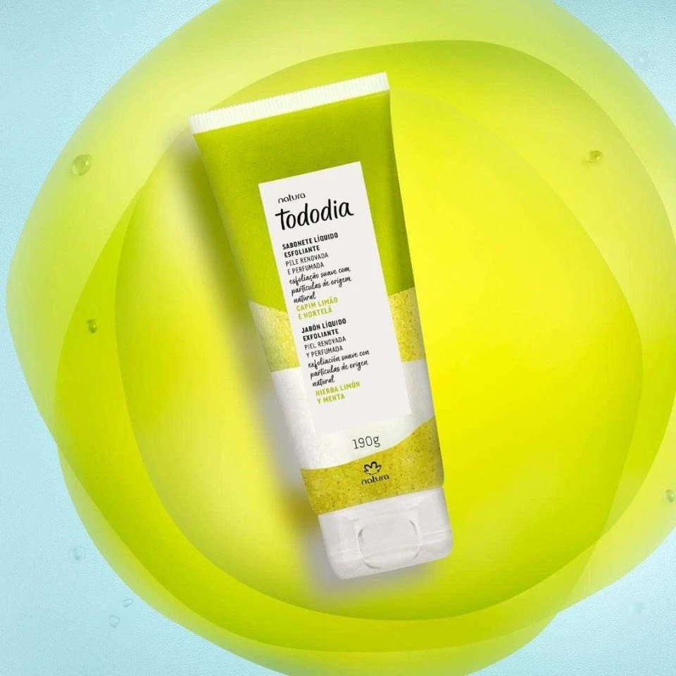 Todo Dia Lemongrass Mint Body Scrub Liquid Soap 190g Natura Skin Care - Image 3 of 3