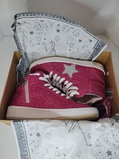 Vintage Havana Splash High Sneakers in Fuchsia Pink Glitter Size 7 1/2