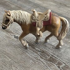 Schleich Retired Haflinger Mare (13606) - 2005 Edition with Western Saddle Tack
