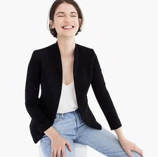 J.Crew Women's Going Out Blazer Black Stretch Twill Sz 6 Classic Office Preppy