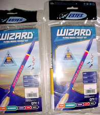 Lot of: (2) Estes # 1292 Wizard Flying Model Rocket Kit 1,600 feet New & Sealed